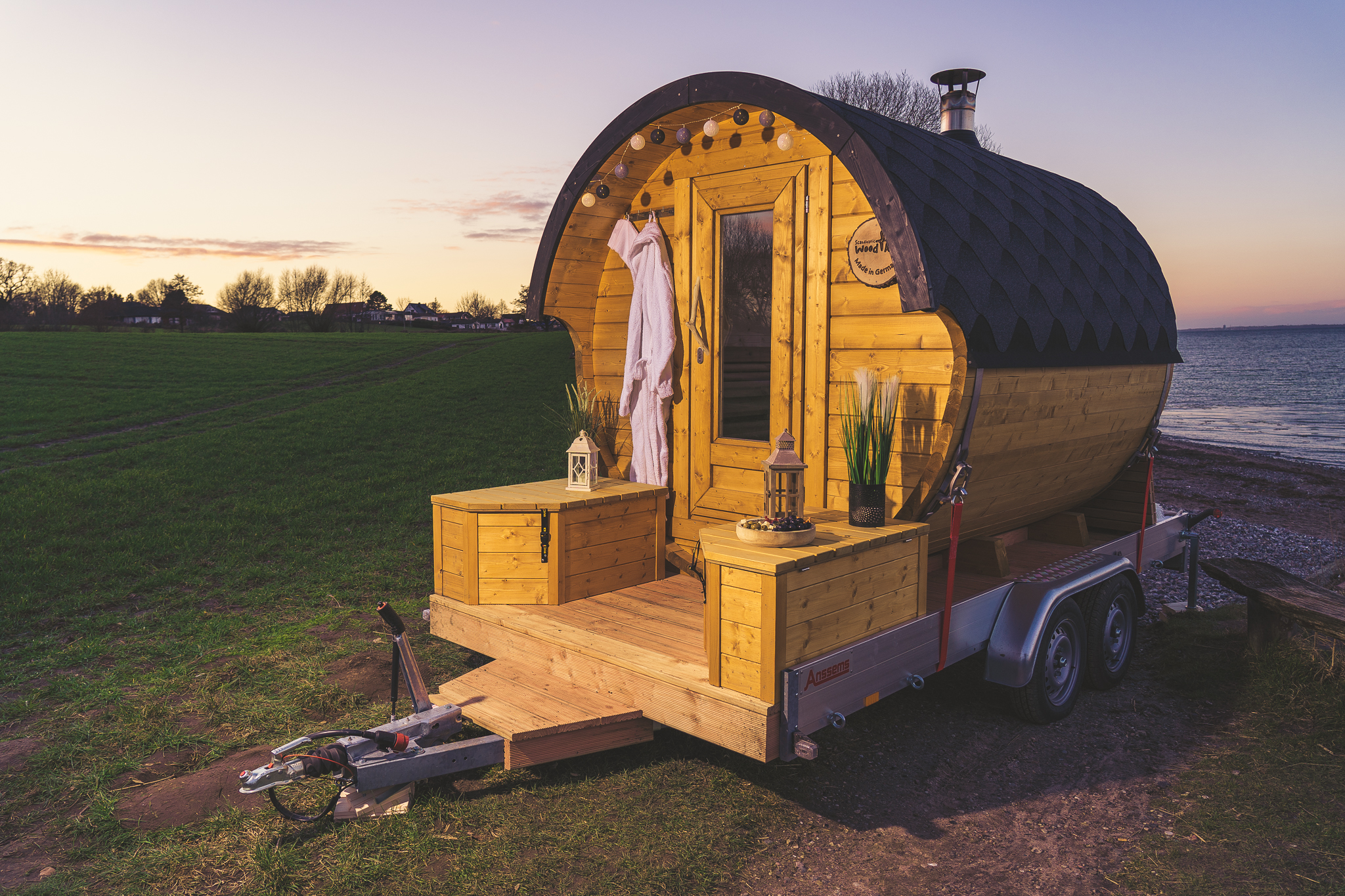Sauna Anhänger kaufen – Saunawagen mit Umkleidekabine
